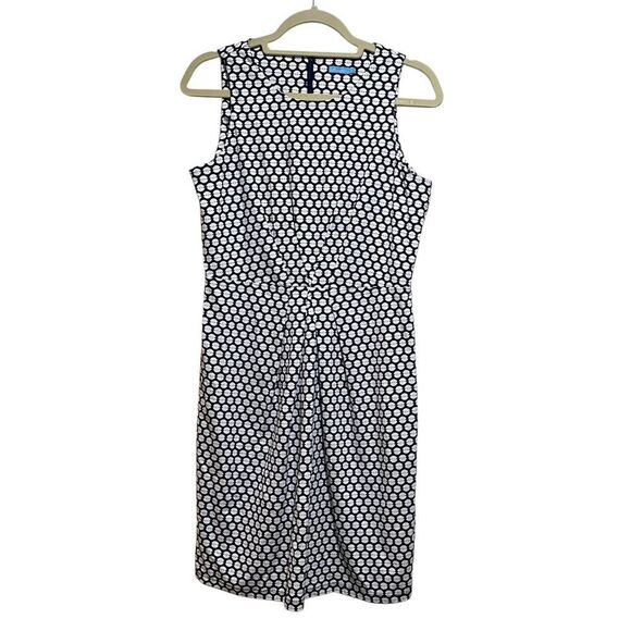 J McLaughlin Size M Catalina Cloth Mia Sleeveless Sheath Dress Navy Polka Dot - Picture 1 of 13